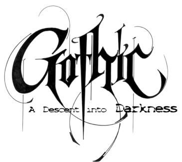 A Descent into Darkness Gothic Words, Gothic Text, Gothic Lettering, Goth Tattoo, Gothic Font, Graffiti Lettering Fonts, Gothic Fonts, Tattoo Lettering Fonts, Gothic Tattoo