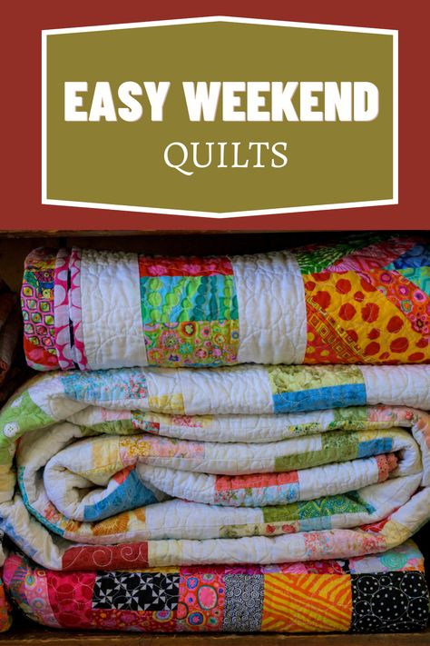 Discover delightful patterns for easy weekend quilts. Transform your weekends into creative adventures with simple, step-by-step instructions. Choose from a variety of charming designs and create cozy quilts effortlessly. Elevate your quilting experience with these accessible and rewarding patterns. Quilted Throw Patterns, Quilting Easy Beginner, Diy Lap Quilts Free Pattern, Homemade Quilts Patterns, Quick Quilts Easy, Simple Quilts To Make, Easiest Quilt Ever, Piece Quilting For Beginners, Easy Hand Sewn Quilts For Beginners