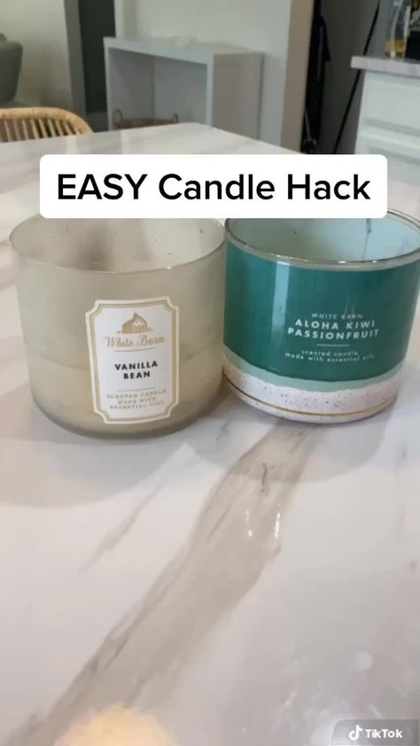 Repurposed Candles, Candle Hacks, Leftover Candle, Candle Repurpose, Candle Hack, Dekorere Bad, Candle Jar Diy, Easy Candles, Diy Bricolage