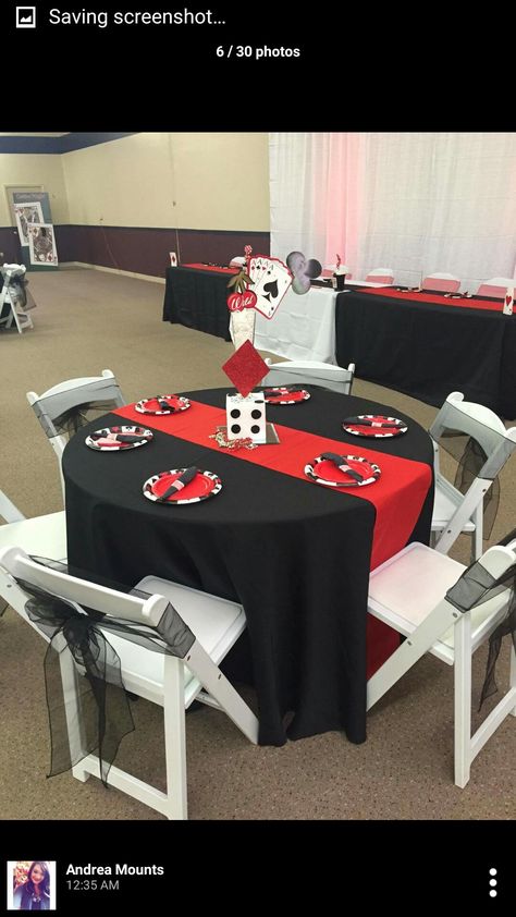 Casino Table Decor, 50th Birthday Party Ideas For Men Casino Theme, Vegas Theme Table Decor, Casino Theme Stag And Doe, Stag And Doe Themes Casino Night, Casino Theme Candy Table, Casino Style Party, Las Vegas Table Decorations, Monte Carlo Party Decorations