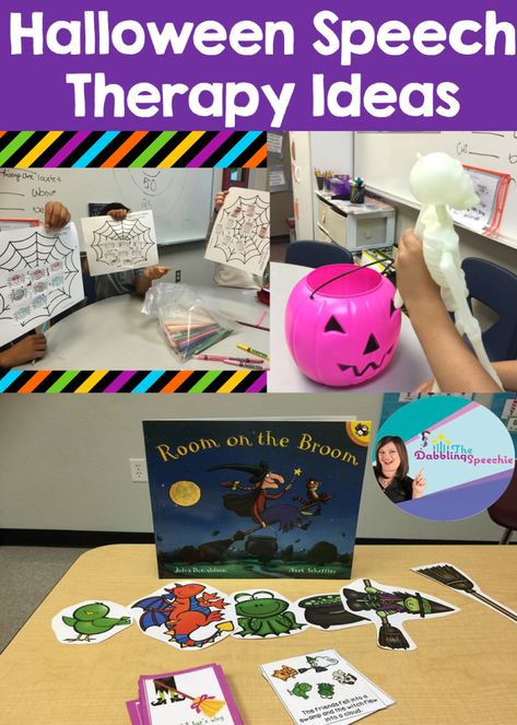 Halloween Therapy Activities, Therapy Ideas For Kids, Halloween Speech Activities, Halloween Speech Therapy Activities, Halloween Speech Therapy, Speech Therapy Ideas, Speech Crafts, Therapy Fun, Halloween Themed Activities