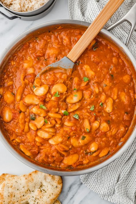 Butter Bean Curry Recipe, Butter Bean Curry, Bean Curry Recipe, Cannellini Beans Recipes, Butter Beans Recipe, Bean Curry, Canned Butter, Beans Curry, Spinach Curry