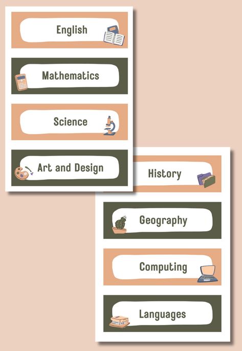 Get ready for school with these lovely subject labels, free to download! School Subjects Aesthetic, Subjects Aesthetic, Subject Labels, Get Ready For School, Ready For School, School Readiness, School Resources, School Subjects, Science Art