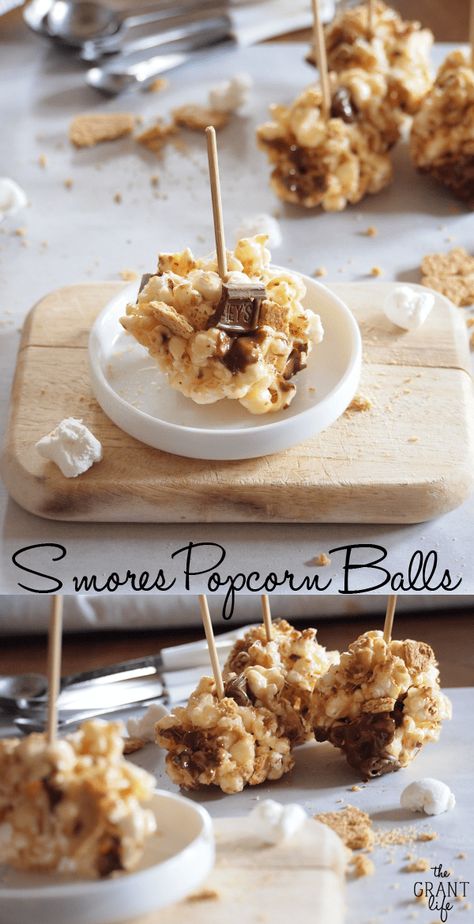 Smores Popcorn, Popcorn Ball, Popcorn Treats, Popcorn Balls, Thanksgiving Desserts, Sweet Delights, Yummy Sweets, No 8, Sweets Desserts