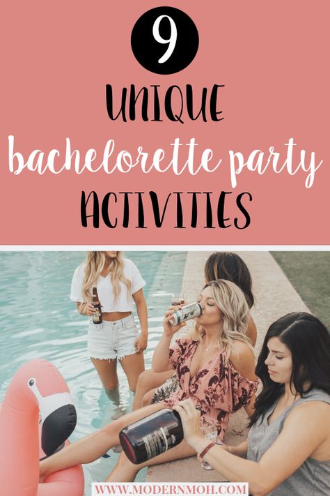 Classy and fun bachelorette party activities // Modern MOH -- #classybachelorettepartyactivities #bachelorettepartythingstodo Bachelorette Party Ideas Girl Night, Bachelorette Party Unique, Bachelorette Party Activities, Fun Bachelorette Party, Classy Bachelorette Party, Awesome Bachelorette Party, Girl Night, Bachelorette Party Planning, Bachelorette Themes