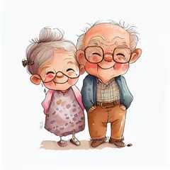 Illustration of cute grandparents smiling. Generative ai Stock Illustration | Adobe Stock Old Couple Drawing, Grandpa Illustration, Grandparents Clipart, Happy Old People, Cute Old Couples, Old Lady Cartoon, Cute Grandma, Antler Wedding, Crochet Basket Pattern Free