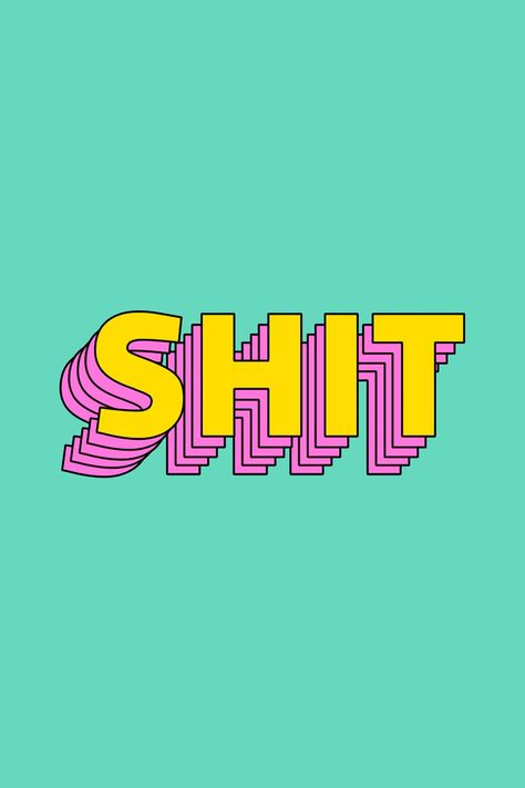 Retro layered shit word art | free image by rawpixel.com / Gade Word Art Fonts, Pink Retro Wallpaper, Free Word Art, Word Art Typography, Tyler Spangler, Sticker Illustration, Free Illustration Images, Word Fonts, Pop Art Illustration