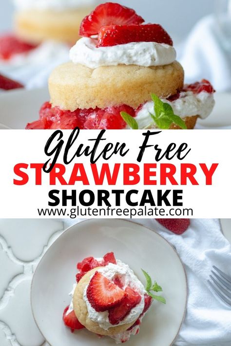 The best gluten free strawberry shortcake recipe. This shortcake is tender and sweet and it's simple to make. Gluten Free Shortcake Recipe, Gluten Free Shortcake, Gluten Free Strawberry Shortcake, Strawberry Shortcake Recipe, Fresh Whipped Cream, Strawberry Shortcakes, Gluten Free Biscuits, Gluten Free Cupcakes, Strawberry Shortcake Recipes