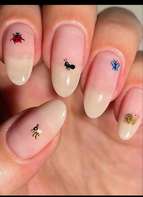 Animal Nail Designs, Long Almond, Animal Nail Art, Cute Simple Nails, Animal Nails, Cute Gel Nails, Almond Shape, Nail Swag, Minimalist Nails