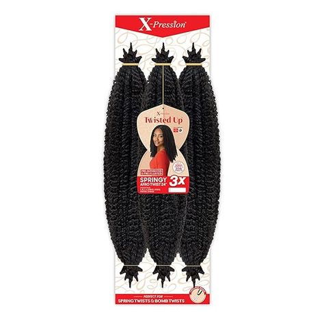 X-pression Braid Outre Crochet Braids X-Pression Twisted Up 3X Springy Afro Twist 24 inch (5-pack, 2T1B/30) Springy Twist, Knotless Styles, Springy Afro Twist, Kinky Twists, Afro Twist, Spring Twists, Mens Hair Care, Protective Hairstyle, Kinky Twist