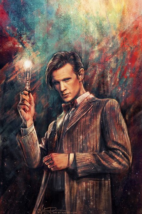 Eleven (Matt Smith) Art Alice X. Zhang Doctor Who Wallpaper, I Am The Doctor, Doctor Who Fan Art, Doctor Who Art, 11th Doctor, Eleventh Doctor, Tenth Doctor, Cover Artwork, Matt Smith