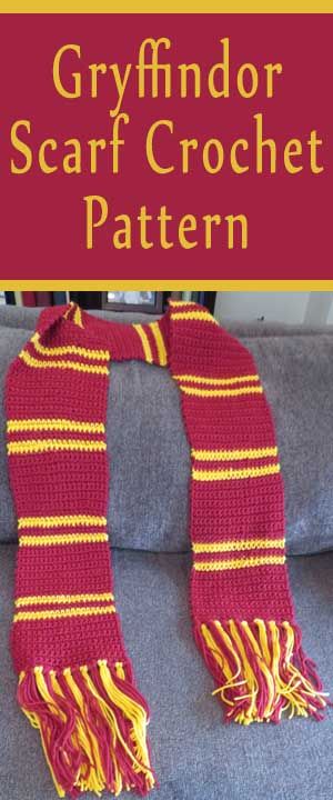 Harry Potter Scarf Pattern, Crochet Harry Potter, Crochet Scarf Pattern Free Easy, Gryffindor Scarf, Crochet Kids Scarf, Crochet Children, Childrens Scarf, Harry Potter Crochet, Crochet Scarf Easy