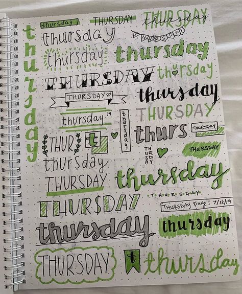 Taylor Bowen on Instagram: “#Thursday #bujo #bulletjournal #bulletjournals #green #calligraphy #fonts” Green Font Aesthetic, Thursday Calligraphy, Thursday Journal, Bullet Journal Fonts, Green Calligraphy, Green Writing, Bullet Journal Titles, Green Font, Bullet Journal Headers