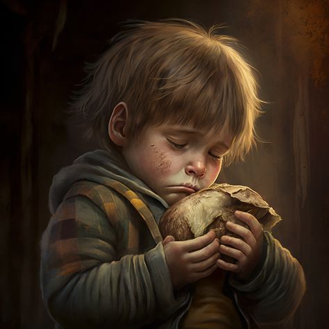 Ai creation, poor child holding a peice of bread , #Generativeart Poor Child, Poor Children, Children Illustration, Columbia, Digital Art, Parenting, Bread, Quick Saves, Art