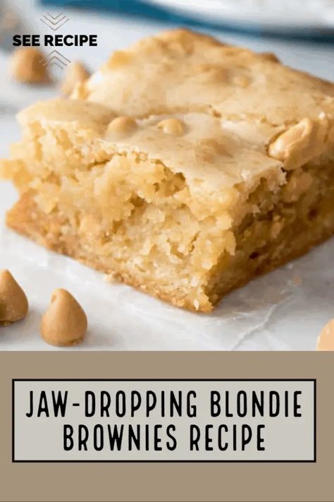 Blondie Brownies Recipe, Blondies Recipes, Blonde Brownie Recipe, Blonde Brownie, Best Blondies Recipe, Blondies Recipe Easy, Blondie Recipes, Brownie Blondie, Butterscotch Blondies