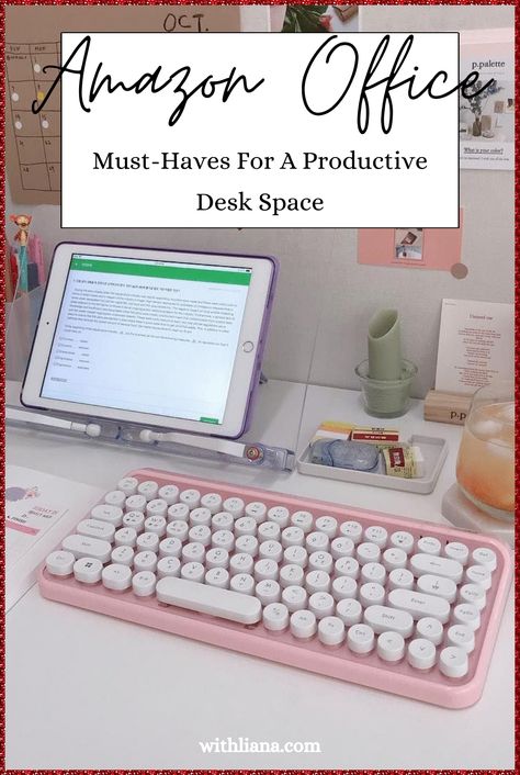 Desk Organization Amazon, Cute Work Desk Ideas Office, Home Office Accessories Desk Supplies, Cool Desk Accessories Office, Desk Essentials For Women, Work Desk Organization Ideas Aesthetic, Amazon Must Haves For Office, Best Office Supplies, Office Must Haves From Amazon