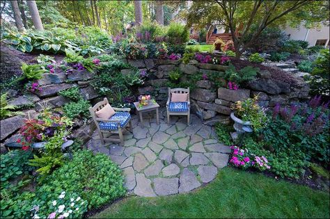 Grotto Garden, Grotto Design, Sunken Patio, Sloped Backyard, Stone Patio, Sloped Garden, Fine Gardening, The Secret Garden, Design Exterior