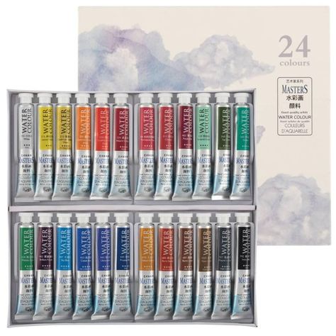 PRICES MAY VARY. Features: White, Lemon Yellow, Cadmium Yellow (Hue), Cadmium Orange (Hue), Cadmium Red (Hue), Alizarin Crimson, Permanent Rose, Crimson, Purple Red, Emerald Green, Sap Green, Viridian, Phthalo Green, Brilliant Purple, Sky Blue, Cobalt Blue, Ultramarine, Prussian Blue, Yellow Ochre, Burnt Sienna, Burnt Umber, Raw Umber, Payne's Gray, and Ivory Black Perfect For: Professional Watercolorists, Beginning Watercolors, Beautifully clean Color mixing, Permanent, Professional works of ar Phthalo Green, Cadmium Orange, Alizarin Crimson, Paint Making, Watercolor Paint Set, Paint Tubes, Craft Paint, Watercolor Set, Burnt Umber