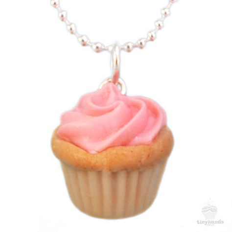 Scented Birthday Cupcake Necklace - Tiny Hands  - 1 Cupcake Jewelry, Scented Jewelry, Cupcake Necklace, Food Necklace, 50th Birthday Gifts For Woman, Strawberry Frosting, Mint Ice Cream, Pink Icing, Tiny Hands