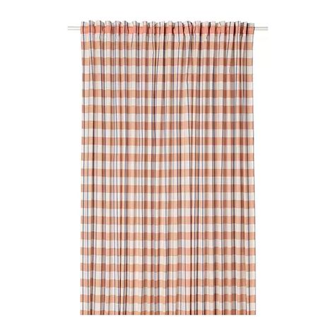 Looking for GLANSHAGTORN - curtain, 1 piece, orange white/blue, 300x250 cm? Come shop at IKEA's online store now, we have the GLANSHAGTORN - curtain, 1 piece, orange white/blue, 300x250 cm you are searching for. Check out IKEA's stylish home furnishing and home accessories now! Dishwasher Curtain, French Country Curtains, Blue Striped Curtains, Curtains Without Sewing, Check Curtains, Plaid Curtains, Ikea Curtains, Nursery Curtains, Wide Windows