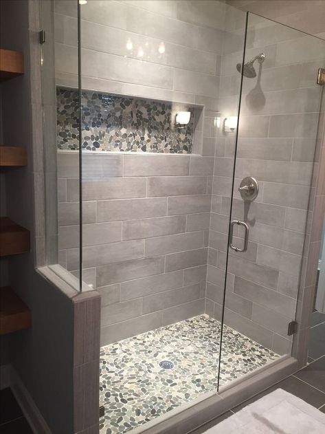 Makeover Kamar Mandi, Small Bathroom Remodel Designs, Bathroom Shower Tile, Bathroom Remodel Designs, Bathroom Remodel Shower, Bad Design, Shower Remodel, Half Bath, Kuta