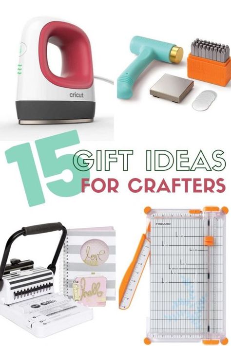 These are the best 15 gift ideas for crafters! Whether shopping for Christmas or Birthdays, your crafting friend is sure to appreciate your gift. #thecraftyblogstalker #giftideas #craftingtools #gifts Crafters Gift Basket Ideas, Crafter Gift Basket, Cheap Personalized Craft Supplies For Hobby, Customizable Cute Craft Supplies For Gifts, Silver Charms For Craft Supplies In Gift Making, Gifts For Crafters, Metal Stamping Kit, Crafter Gift, Handmade Inspiration