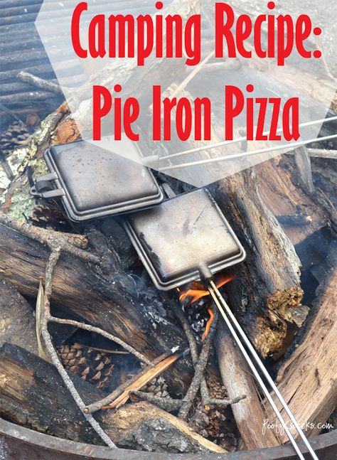 Camping Recipe - Pie Iron Pizza Pudgy Pie Recipes, Pie Iron Cooking, Campfire Pies, Pudgy Pie, Campfire Pizza, Pie Iron Recipes, Pie Iron, Iron Recipes, Easy Camping Meals