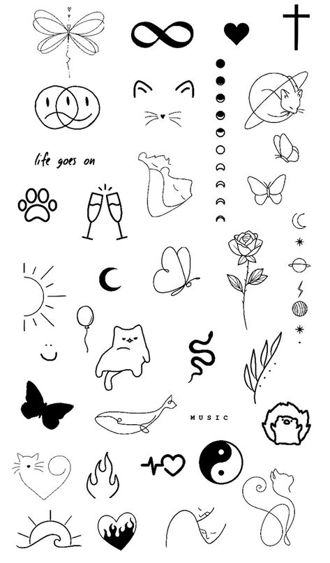 Tattoo Ideas Hand Women Small, Cute Dainty Finger Tattoos, Tatoos Woman Simple, Small Cute Designs To Draw, Finger Tattoo Drawings, Minimalist Tattoo For Men Arm, Small Figure Tattoos, Small Cute Tattoo Ideas For Women, Small Fake Tattoo Ideas