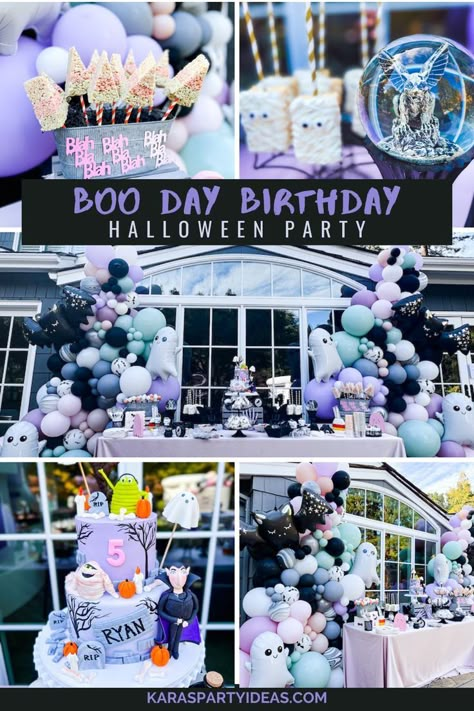 Such a sweet and spooky Boo Day Birthday Halloween Party by Lindsey Healy of Trunks & Tales Event Planning, out of Lafayette, Ca! Birthday Halloween Decorations, Boo-thday Party, Three Spirit Birthday Halloween, Kids Halloween Themed Birthday Party, Boo You’re Two Birthday, Sweet And Spooky Birthday Party, Kids Spooky Birthday Party, Halloween Themed 3rd Birthday Party, Boo Day Party Decorations