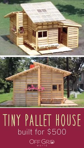 Tiny Pallet House, Pallet Homes Houses, Wood Pallet House, Tiny House Pallets, Pallet House Plans How To Build, Pallet House Ideas, House Made Of Pallets, Diy Pallet House, Shed Made From Pallets