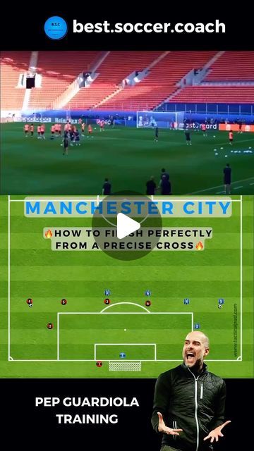 Lukáš Galovič | Soccer Growth & Performance on Instagram: "Pep Guardiola’s Training at Manchester City  Perfect Finishing from a Cross Training ⚽✨  After three quick passes in the midfield, a precise cross comes from the wing. Players must time their movement and use proper body positioning for an effective finish.  Benefits of the Drill:  1. Passing Accuracy 🎯 This drill improves passing accuracy, which is crucial for creating goal-scoring opportunities. Players learn how to deliver the ball precisely where it’s needed for teammates to finish easily.  2. Timing of Movement ⏱️ Players learn how to properly time their movements to get into the ideal position for finishing after a cross. This is essential for effective scoring.  3. Finishing Accuracy ⚡ The drill focuses on finishing, helpin Creating Goals, The Wing, Pep Guardiola, Cross Training, Manchester City, Manchester, Soccer, Train, Football