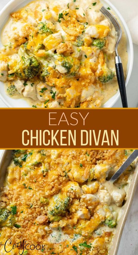 chicken divan with broccoli and a crunch ritz topping Chicken Divan No Canned Soup, Chicken Divan Recipe Without Canned Soup, Chicken Divan Recipe With Curry, Chicken Devine Casserole, Chicken Divan Casserole With Rice, Chicken Divan With Rice, Chicken Divan Recipe Easy, Easy Chicken Divan, Chicken Divan Casserole