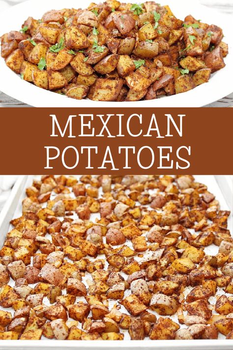 Mexican Potluck, Easy Potatoes, Mexican Vegetables, Mexican Potatoes, Taco Side Dishes, Potatoes Easy, Recipe Mexican, Vegan Mexican Recipes, Potato Recipes Side Dishes