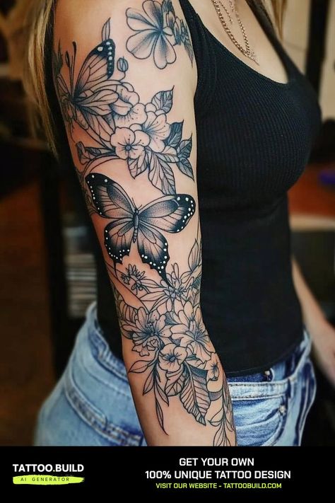 Looking for the best ladies sleeve tattoos? Sleeve tattoos have become increasingly popular among women in recent years, offering a bold canvas for self-expression and artistic creativity. Ladies Sleeve Tattoo, Nature Sleeves, Ladies Sleeve Tattoo Ideas, Tattoo Ideas Elegant, Half Sleeve Tattoo Upper Arm, Black And White Flower Tattoo, Discover Aesthetic, Unique Half Sleeve Tattoos, Half Sleeve Tattoos Forearm