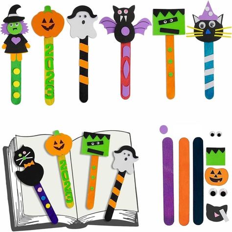 Get ready for some spooky fun with our halloween bookmark craft kit for Kids this 2024! Perfect for 4th grade halloween crafts, fall bookmark crafts for kids, and halloween crafts for kindergarten class, this kit includes everything you need. With 12 bookmarks in 6 unique designs, your kids will have a blast creating their own Halloween-themed bookmarks. Whether it's halloween crafts for 5 year olds or halloween crafts for kids ages 8-12 classroom, this kit is designed to entertain and engage. MESS-FREE MADNESS: No need for glue! Our kit includes self-adhesive foam stickers and dots, making it a breeze for kids to peel and stick. Ideal for halloween craft kits for classroom and class halloween crafts, these foam halloween crafts ensure a mess-free crafting experience. Each bookmark is 6 in Bookmark Crafts For Kids, Halloween Foam Crafts, Unique Halloween Crafts, Halloween School Crafts, Halloween Classroom Crafts, Kindergarten Halloween Crafts, Kids Halloween Crafts, Halloween Craft Activities, Halloween Craft Kits