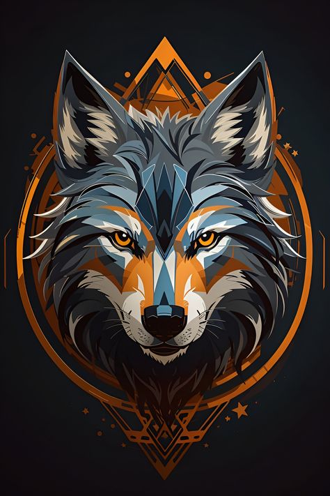 Ombres Portées, Hair Orange, Wolf Artwork, Wolf Pictures, Background Blue, Wolf Head, Wolf Art, Embroidery Craft, I Wallpaper