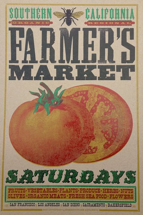 http://www.etsy.com/listing/158971077/farmers-market-southern-california?ref=sr_gallery_35&ga_search_query=farmers+market&ga_view_type=gallery&ga_ship_to=US&ga_search_type=all Spring Design Graphic, Alligators Art, Farmers Market Booth, Recruitment Themes, Farmers Market Sign, Market Sign, Fruit Wallpaper, Event Poster Design, Vintage Cloth