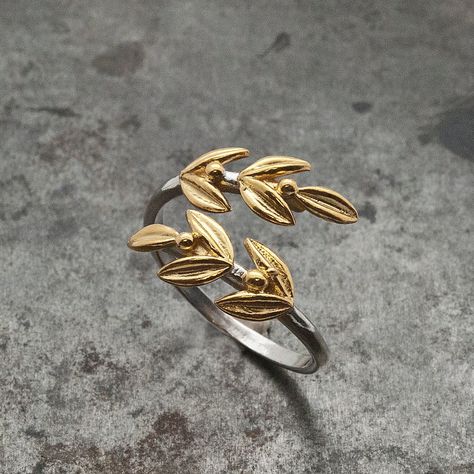 Gold Adjustable Nature-inspired Rings, Olive Branch Jewelry, Athena Symbol, Olive Branch Ring, Greek Mythology Jewelry, Olive Leaf Ring, Greek Ring, Goddess Athena, Leaves Ring