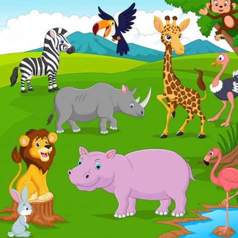 Jungle Animals Pictures, Picture Story Writing, Jungle Pictures, Cartoon Wall Painting, Animal Pictures For Kids, Geometric Artists, Wild Animals Vector, Science Experiments For Preschoolers, Artsy Background