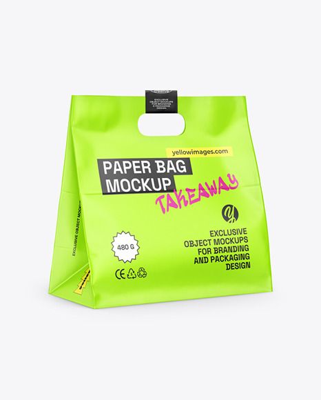 Matte Paper Takeaway Bag Mockup Fast Food Packaging, Branded Stickers, Organic Food Packaging, Paper Bag Mockup, Sandwich Packaging, Takeaway Packaging, Organic Packaging, Classic Paper, Paper Bag Design