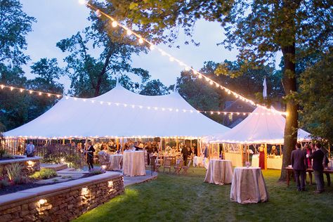 5 Reasons to Rent a Sperry Tent for Your Wedding - Sperry Tents Outdoor Wedding Lighting, Backyard Celebration, Beautiful Outdoor Wedding, Bistro Lights, Outdoor Wedding Inspiration, Outdoor Candles, Wedding Tent, Martha Stewart Weddings, Outdoor Backyard