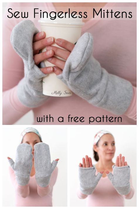 DIY Fabric Convertible Fingerless Mittens Free Sewing Patterns | Fabric Art DIY Convertible Mittens Pattern, Fleece Gloves Pattern Free, Sewing Mittens Pattern, Fleece Fingerless Gloves Pattern, Fingerless Mittens Knitted Free Pattern, Fleece Mittens Pattern Free, Mittens Pattern Sewing, Fingerless Gloves Sewing Pattern, Flannel Sewing Projects