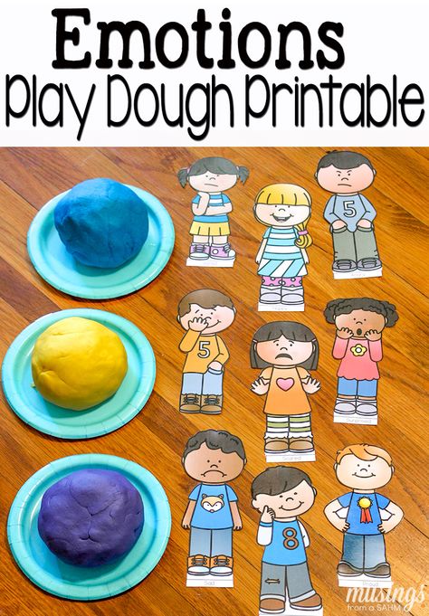 Download a free printable emotions pretend play set, perfect for playdough fun or sensory bin play! This fun kids' activity is a great way for children to learn about emotions. Emotions Craft, Aktiviti Tadika, Sensory Bin Play, Craft Preschool, Feelings Activities, Emotions Activities, Social Emotional Activities, Social Emotional Development, Social Thinking