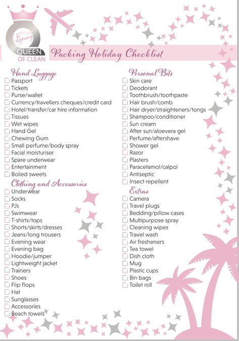 Going on holiday soon then this little tick list should help you be super organised with your packing. Tick List, Queen Of Clean, Holiday Packing Lists, Hair Dryer Straightener, Holiday Checklist, Travel Packing Checklist, Packing Guide, Perfume Body Spray, Holiday Packing