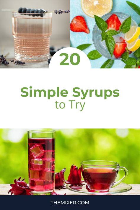 Don’t be fooled by the word ‘simple’ in simple syrup. This unsung hero takes cocktails to new heights. Our 20 simple syrup variations will open a new dimension of taste sensations. Get the saucepan out, friend! Simple Syrup Flavors, Simple Syrup Recipe Cocktails, Simple Syrup Recipe, Simple Syrup Cocktails, Simple Syrups, Martini Ingredients, Syrup Recipes, Margarita Ingredients, Dried Hibiscus Flowers