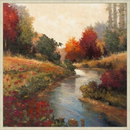 Wendover Art Group Sun Stream - Painting Print on Canvas | Perigold Fall Landscape Painting, Wendover Art, Wendover Art Group, Pastel Landscape, Oversized Wall Art, Autumn Painting, Fall Day, Autumn Art, Nature Wall Art