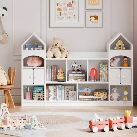 Amazon.com: Vabches Castle Shape Children's Bookshelf, Kids Toy Storage Organizer Kids Bookcase Display Case Multifunctional Storage Cabinet Bookshelf Suitable for Playroom, Living Room, Children's Room, Oak : Home & Kitchen Room Bookshelf Ideas, Kids Room Bookshelves, Cabinet Bookshelf, Kids Toy Storage, Toy Storage Organizer, Bookcase With Drawers, Bookcase Display, Toy Storage Organization, Magical Kingdom