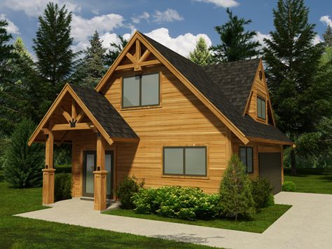 Homestead Rustic Garage Plan ~ I'm not crazy about the cabin look but love the floor plan. Home Workshop Ideas, Hobby Garage, Garage Shop Plans, Garage Plans With Loft, 2 Car Garage Plans, Garage Workshop Plans, Loft Plan, Garage Loft, Garage Apartment Plans