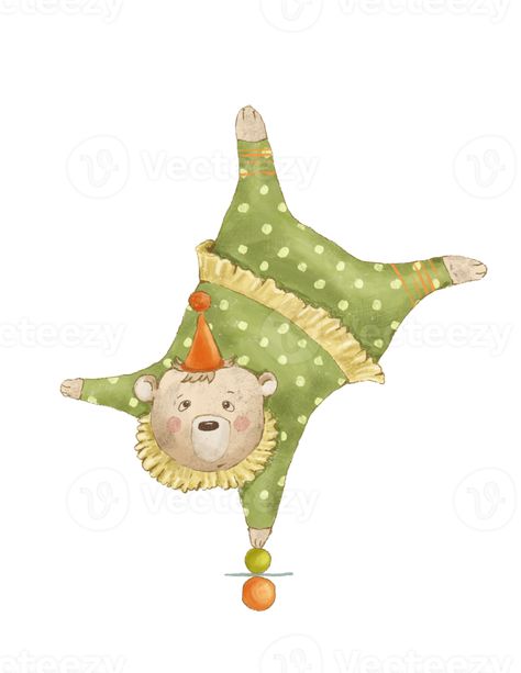 Bear Circus, Circus Food, Circus Illustration, Kids Illustration, Vintage Png, Vintage Clown, Circus Clown, Vintage Teddy Bears, Circus Party