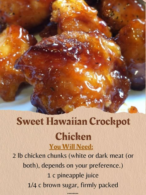 sweet hawaiian crockpot chicken – 99easyrecipes Baked Sweet Hawaiian Chicken, Hawaiian Brothers Chicken, Hawaiian Chicken Crockpot Recipes, Hawaiian Crockpot Chicken, Hawaiian Chicken Crockpot, Hawaiian Crockpot, Brown Sugar Sauce, Sweet Hawaiian Crockpot Chicken Recipe, Easy Mexican Casserole